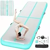 FBSPORT Airtrack Matte, 10cm Hoch Verdicken 4M Tumbling Matte,Gymnastikmatte mit Luftpumpe,Trainingsmatte mit Tragetasche,Turnmatte für Zuhause, Outdoor,Yoga