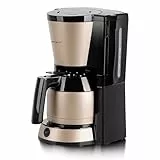 EMERIO Filterkaffeemaschine mit 1L Thermokanne (Edelstahl) | max. 8 Tassen pro Durchgang | Schwenkfilter | Tropf-Stopp | inkl. Dauerfilter | automatische Abschaltung | 900 W | CME-131036.3