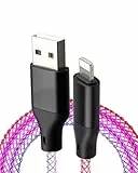 Kioylmo USB Ladekabel, Bunt, 100 cm Usb Ladekabel Led, Pulsierendem LED-Licht/Ruhiger Farbwechsel, 27W, Ganz ohne Störendes Blinken/Echter Hingucker für Gamer, Kfz Innenraum, Schlafzimmer