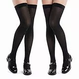 WJIAAA 2 Paar Kniestrümpfe Damen,Overknee Strümpfe Socken Knee Baumwolle Warme Knitting Thigh Highs Socks für die Größen 34-41 Cosplay