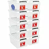 ATHLON TOOLS 10x 5L Aufbewahrungsboxen mit Deckel klein – 100% Neumaterial - transparent - BPA Frei – stapelbare Behälter – graue Verschlussclips – nahezu Luftdicht - Organizer
