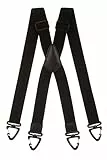 Olata Robuste X-Hosenträger mit Kunststoff-Karabinerhaken – 4 cm Breit, Verstellbar und Unisex. Schwarz