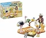 PLAYMOBIL Wiltopia 71296 Zu Gast bei Papa Strauß, spielerischer Tierschutz in der afrikanischen Wildnis, Unterstützung der Straußfamilie, nachhaltiges Spielzeug für Kinder ab 4 Jahren