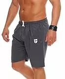 Gennadi Hoppe Herren Badeshorts Männer Badehose Jungen Schwimmhose Schwimmshorts Boardshorts Bademode Swimming Wasser Shorts sportlich leicht lässig klassisch modern stylisch lang grau graue XS H7421