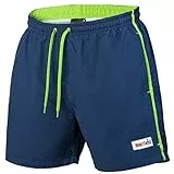 Mount Swiss Männer Badehose Dario mit seitlichen Taschen Gesäßtasche I Modische Herren Shorts Schwimmen Freizeit Wassersport I Badeshorts in der Farbe Dunkelblau, Größe XL