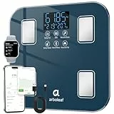 arboleaf Körperfettwaage USB aufladbar, Körperanalysewaage mit zweireihiger LED-Anzeige, Waage mit Körperfett und Muskelmasse für BMI & 14 Werten, Personenwaage Digital ohne Batterie bis zu 180kg