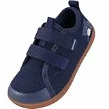 IceUnicorn Kinder Barfußschuhe Breite Zehenbox Jungen Mädchen Hausschuhe Minimalistische Outdoor Traillaufschuhe Walking Schuhe(Marine, 25EU Weit)