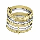 Fossil Prestack-Ring für Damen All Stacked Up Edelstahl Bicolor, JF045929987