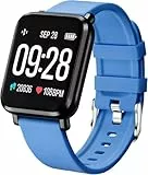 Tipmant Smartwatch Herren, Fitnessuhr Herren mit Pulsmesser, Schrittzähler, Schlafmonitor, Stoppuhr, Fitness Uhr Herren Wasserdicht IP68 Pulsuhren Sportuhr Fitness Tracker für Android IOS (Blau)