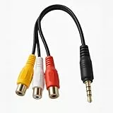 AURUM Av Kabel Adapter, 3,5mm Stecker Klinke Auf 3x Cinch Buchse, Video Kabel FüR Dvd, Mac, Av, Hdd Und Dvr, Tv-Box/Mp3/Pc