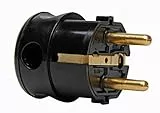 Kopp Schutzkontakt-Winkelstecker, 1 Stück, schwarz, 178505000
