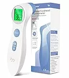 Fieberthermometer für Babys Kinder und Erwachsene, kontaktloses Stirnthermometer Infrarot Digital Thermometer mit sofortiger genauer Ablesung, Fieberalarm, weiß
