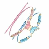 EXGOX Damen Armbänder Silber,2 Matching Freundschaft Bangle Pärchen Handgemachte Strang Freundschaftsarmbänder Mode Damen Armreifen Schmuck