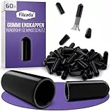 Filzada® 60x Gummikappen/Gewindeschutzkappen D6mm - Flexible Gummikappen - Schutzkappen Für Schrauben - Gummikappe zum Gewindeschutz - Endkappen für Rohre - Schrumpfkappen - Gummi Endkappe