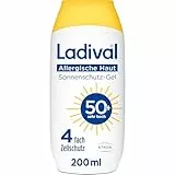 Ladival Allergische Haut Sonnenschutz-Gel LSF 50+: Sonnencreme für den Körper bei Sonnenallergie und Mallorca-Akne, wasserfest, mit 4-fach Zellschutz, 200ml