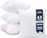 Utopia Bedding 4er Set Kissenfüllung 50 x 50 cm, Innenkissen Füllkissen Kopfkissen Sofakissen (Weiß)