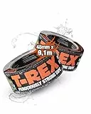 T-REX – Gewebeband 48mm x 9,1m grau– Extrem starkes & reißfestes Gaffa Tape für innen & außen – Wasserfestes Panzertape mit starker Klebkraft – Ideal zum universellen Reparieren & Befestigen