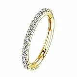 OUFER Body Piercing Helix Hoop Earring Piercing Ring 16G Rostfreier Stahl Knorpel Ohrringe Fünf Petal Clear CZ Blume Tragus Helix Earrings Knorpel Ohrstecker gold/18G/10mm