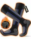 HIYATO Skisocken aus Merinowolle 2 Paar, Warme Thermosocken, Dicke Wintersocken für Skifahren Outdoor Wintersport Herren Damen (43-46, 2 Paar | Blau)