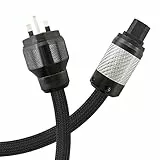 Brollitest High Fidelity Home Audio-Netzkabel, 2 m, britischer Standard, Audiophil-Netzkabel für Audio, Verstärker, CD usw. (2 m)