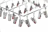 WEWEL® Deluxe Square Stainless Steel Clothes Drying Hanger - Oreo Clips Heavy Quality Rust Free Pegs for Diapers, Hosiery, Socks, Undergarments, and Infant Clothes: 25 pc