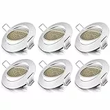 Brandson - 6x LED Deckenspot dimmbar Einbaustrahler schwenkbar - Ultra Flache Spots Einbauleuchte - Einbauspot Deckenstrahler - Abstrahlwinkel 120 Grad - 230V - weiß