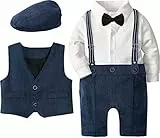 mintgreen Baby Jungs Lange Ärmel Outfit Anzug Set Mit Retro Hut, Königsblau, 6-9 Monate