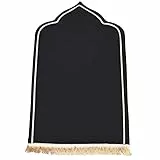 Greatfool Muslimischer Gebetsteppich für Islamische Gebetsteppich – Muslimischer Gebetsteppich dick und bequem für Damen und Herren Muslim - Gebetsteppich Islam - Schwarz