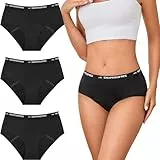 Inkontinenz-Unterwäsche für Frauen, hohe Saugfähigkeit, Baumwolle, Unterwäsche, starker Durchfluss, auslaufsicher, Höschen, postpartale Menstruation, schützende Slips, 3 Stück