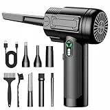 Kabellose Elektrische Staubgebläse Akku, 3-Stufen 100000U/min Druckluftgebläse, USB-C Wiederaufladbarer Compressed Air Duster mit LED-Beleuchtung, 2000mAh Akku für PC, Auto, Tastatur, Bürogeräte