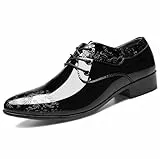 Rimhold Herren formelle Schuhe Business Oxford Schuhe Lackleder Schnürschuhe Klassische Brock Hochzeit Schuhe Schwarz 41eu