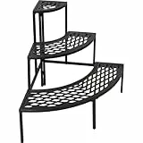 dobar® Blumentreppe 3 Stufig aus Stahl - Eckregal für Pflanzen - Pflanztreppe pulverbeschichtet - Pflanzenständer für Innen- und Außenbereich - 60x60x60 (LxBxH) - Anthrazit