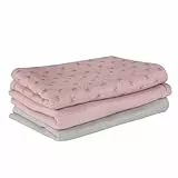 roba organic 3er Windel Set Lil Planet - 80 x 80 cm - Musselin - Textilwindeln aus Bio Baumwolle - GOTS & Oeko-Tex 100 zertifiziert - Rosa / Mauve