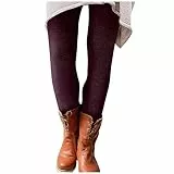 SCBFDI Glacspyg Yoga Hose Damen Leggings Thermo Damen Thermoleggings Winter Glänzend Baumwolle Vintage Clothes Braun Fitness Kleidung Gefütterte Lila M