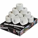 ALPIDEX 12 Rollen Sport Tape Set 3,8 cm x 10 m Gelenk Tapeverband Viele Farben Reißbares Unelastisches Sporttape Hautfreundlich Handball Fußball Volleyball, Farbe:weiß