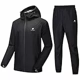 HOTSUIT Schwitzanzug herren SaunaTrainingsanzug Fitness Sauna-Reißverschluss schwitzjacke Jacken Ganzkörper-Herren-Trainingsanzug,Schwarz Größe L