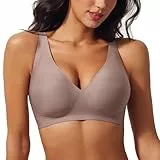 COLOMI Frauen Nahtloser BH V Kabellose BHS Gepolsterter Komfort BH Damen-BHS Ohne Bügel Damen Bralette (DE/NL/SE/PL, Alphanumerisch, XXL, Regular, Regular, Coffee)