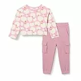Amazon Essentials Mädchen Set aus langärmeligem T-Shirt und Schlupfhose, Mauve/Äpfel, 6-7 Jahre