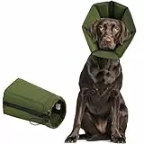 KONVINIT Halskrause Hund Weich Nach OP Halskrage für Hunde Leckschutz mit atmungsaktivem Anti Leckschutz Hund, leicht zu reinigen – Hundekragen ideal für kleine, mittlere & große Hunde, Grün, XL