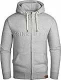 Grin&Bear Herren Kapuzenpullover mit geprägtem Logo in grau meliert, L, GEC017