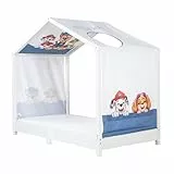 roba Bezug für Montessori Hausbetten 70 x 140 cm im Paw Patrol Design - Passendes Zubehör zum Umbau in Himmelbett - Inkl. 3 Aufbewahrungstaschen & Dachfenster