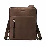 LEABAGS Messenger Bag Kalkutta, Echtleder Umhängetasche Herren, Leder Tablettasche Männertasche mit Schultergurt, Leder handgefertigt Herren Ledertasche für Arbeit Reise Alltagsleben