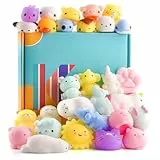 KUUQA 25Pcs Cute Squeeze Animal Toys Squishies Panda Cat Paw Mini Soft Squeeze Stressabbau Spielzeug für Geburtstagsfeier Ostereierfüller Goodie Bag Stuffers