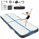 FBSPORT Airtrack Matte 3m Trainingsmatte, 20cm Dicke Tumbling Matten mit Luftpumpe und Tragetasche, Gymnastikmatte für Zuhause/Yoga/Outdoor/Tumbling/Gym/Training/Cheerleading/Wasser