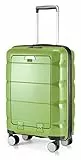 Hauptstadtkoffer - Britz - Handgepäck mit Laptopfach Hartschalen-Koffer Trolley Rollkoffer Reisekoffer, TSA, 4 Rollen, 55 cm, 34 Liter, Hellgrün