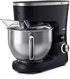 Philips 7000 Series Küchenmaschine - 5,5 Liter, 1000 Watt, 8 Geschwindigkeitsstufen, ProKnead Technologie, Rezepte, LED Smart Timer, Knethaken, Schneebesen Und Rührbesen (HR7962/01)