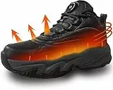 Beheizbare Schuhe mit USB-Aufladung, Beheizbare Sneaker Herren Damen Fußwärmer Elektrisch mit 3 Temperatureinstellungen,Heated Turnschuhe für Winterreisen und Bergsteigen (Schwarz, 36EU)