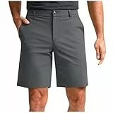 Guhmomh Kurze Hosen Herren Sommer Golfhose Stretch Bermuda Shorts Outdoor Hose für Männer Einfarbig Sporthose Chino Freizeithose Leicht Wanderhose Sport Outdoorhose Freizeit Arbeitshosen Dunkelgrau L