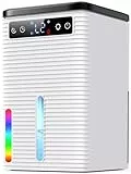 2,5L Luftentfeuchter, leiser Luftentfeuchter, 2–12 Stunden-Timer, automatische Abschaltung, 7 Lichtfarben, ideal für Schlafzimmer und Badezimmer(750ML/24H)