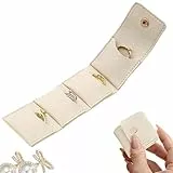 3 Stück Schmuckrolle Für Reisen PU Leder Reise Schmuck Organizer 5x4,6 Cm Kleine Schmuckrolle Mit Unterteilungen Falbar Für Reise Ring Anhänger Ohrringe Halskette Armband Geschäftsreisen Strandurlaub